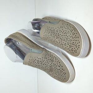 Vionic Tan Perforated Slip-On Loafers